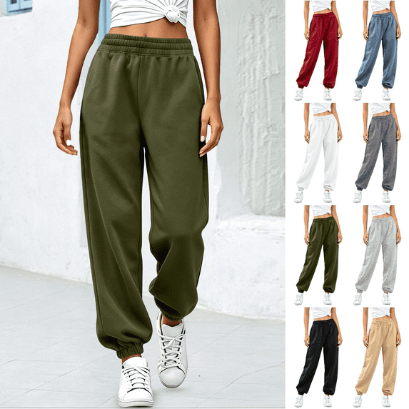 Sweatpants Women Fall Fashion Workout Active Joggers High Waisted Tapered Lounge Loose Pants for Yoga and Running