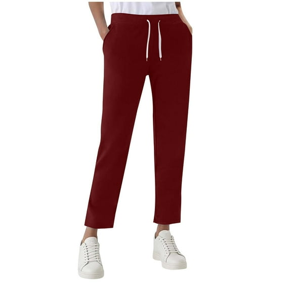 Sweatpants for Women Fall Loose Workout Straight Leg Pants Fashion Breathable Casual Pants Solid Color Pockets Lightweight Lounge Pants Stretch Athletic Pants for Vacation Travel