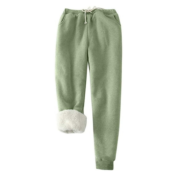 Sweatpants Women Lined,Winter Warm Joggers High Waist Athletic Jogger Pants Thicken Outdoor Pants with Pocket