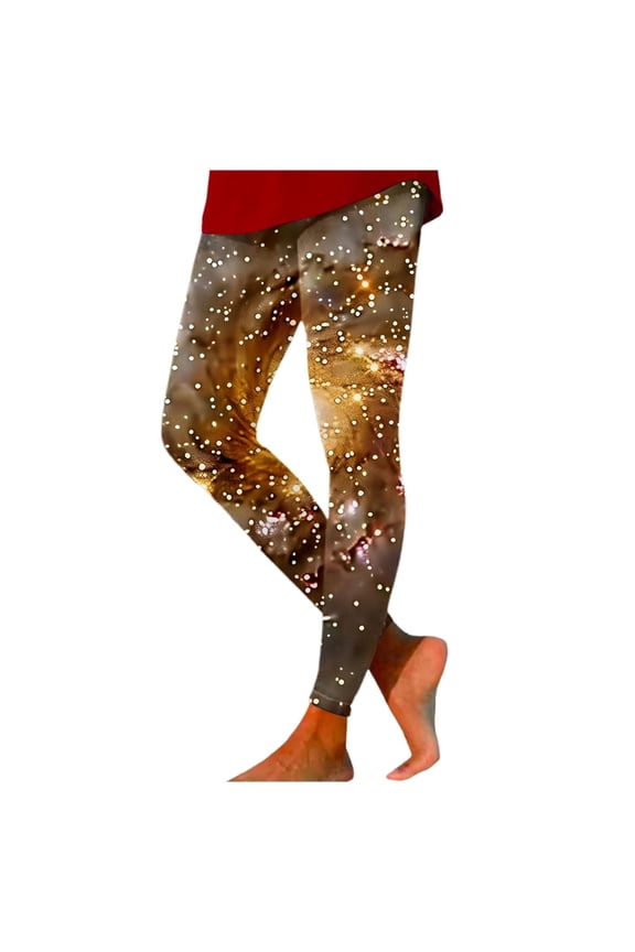 Sweatpants Women Galaxy Colorful Yoga Leggings Fancy Glitter 3D Printing Costume Pants Soft Polyester & Spandex Fabric Eye-Catching Design 2Xl Women's Pants