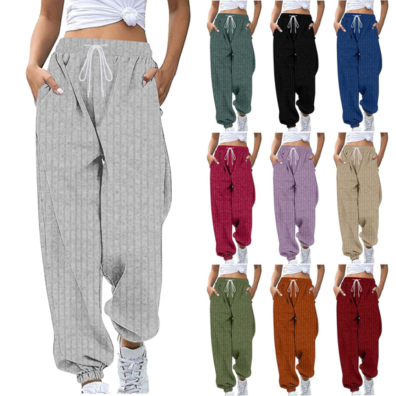 Sweatpants Women High Waisted Joggers Soft Brushed Fleece Lounge Pants with Side Pockets for Yoga Pants Running Casual Wear