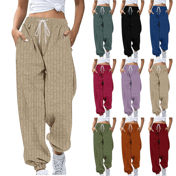 Sweatpants Women High Waisted Joggers Soft Brushed Fleece Lounge Pants with Side Pockets for Yoga Pants Running Casual Wear