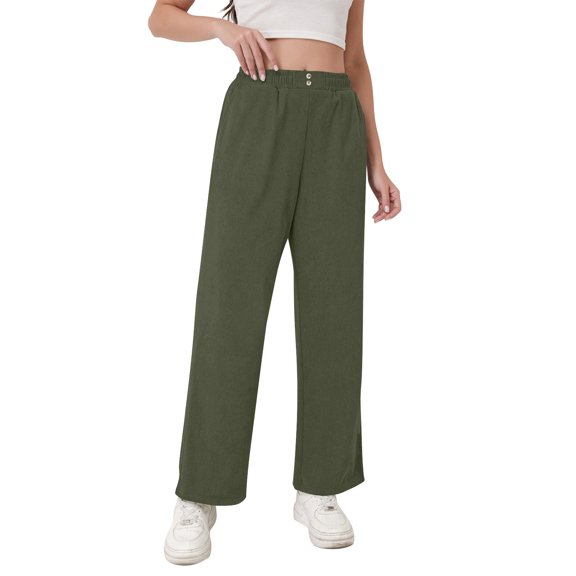 Sweatpants Women Lazy Style High Waisted Casual Versatile Drape Wide Leg Corduroy Pants L Womens Sweatpants