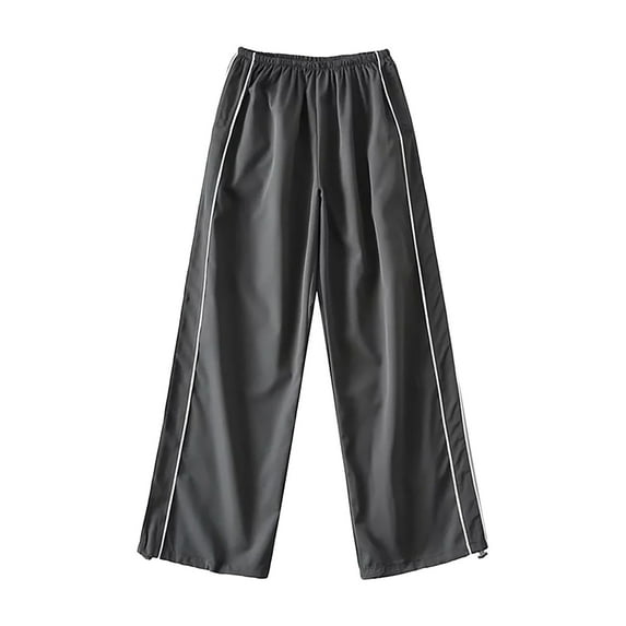 Sweatpants Women Loose Cargo Pants Retro Multi Pocket Low Waist Drawstring Pig Nose Buckle Slim Straight Woven Pants Nylon & Spandex Fabric S High Pull Pants