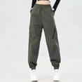 thumbnail image 1 of Sweatpants Women Plus Size, Ladies' Solid Color Casual Versatile Waterproof And Windproof Outdoor Sports Pants Long Pants Women High Waisted Pants (Green,L), 1 of 8