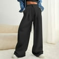 thumbnail image 1 of Sweatpants for Women with Pockets-Womens Joggers Ndbuld Wide Leg Sweatpants For Women Trendy Fashion High Waisted Drawstring Loose Long Pants With Pockets Black XL, 1 of 8