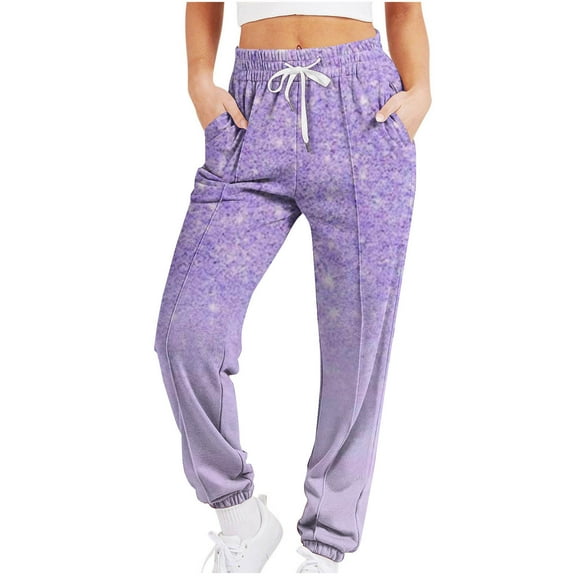 Sweatpants Women Sevevn Women Gradient Printed Casual Drawstring Sports Ankle Sweatpants Lounge Pants