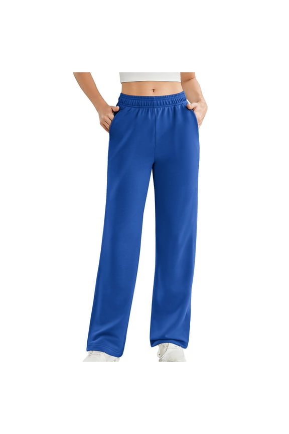 Sweatpants Women Sevevn Women's High Waisted Straight Leg Sweatpant Comfy Interior Drawstring Workout Sweat Pants Pocket Fall Casual Pant