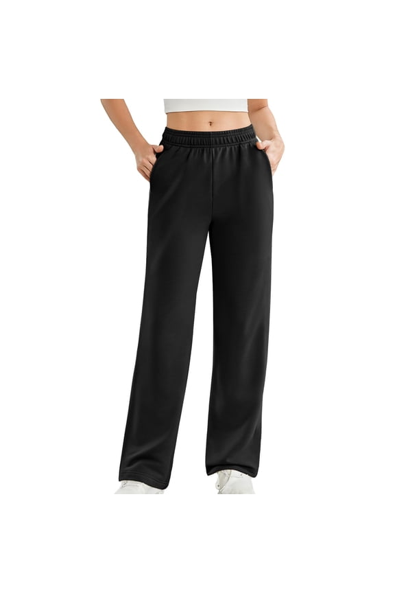 Sweatpants Women Sevevn Women's High Waisted Straight Leg Sweatpant Comfy Interior Drawstring Workout Sweat Pants Pocket Fall Casual Pant