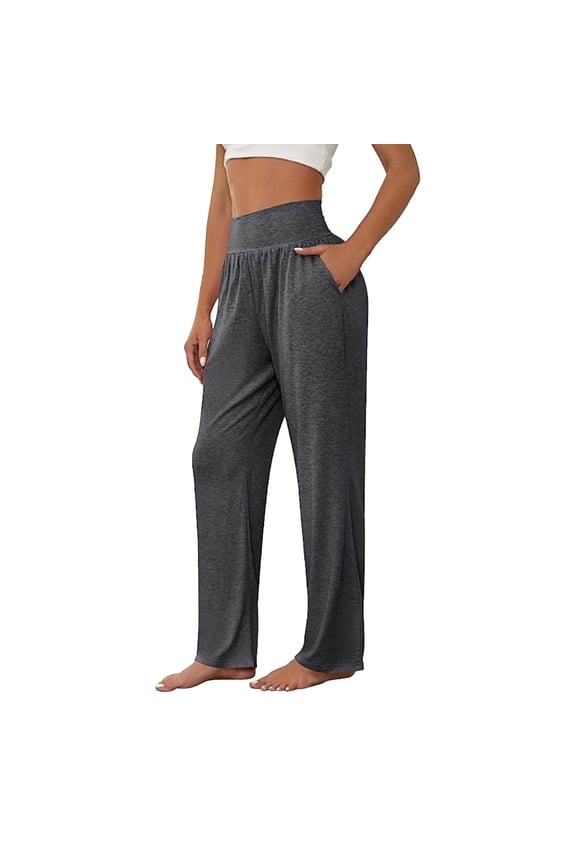 Sweatpants Women Solid Color Wide Leg Yoga Pants Comfortable Loose High Waist Casual Sports Jogging Pants Polyester Spandex & Cotton Blend Xl High Pull Pants