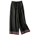 thumbnail image 1 of Sweatpants Women Solid Summer Embroidered Casual Slacks Cotton And Linen Material Mid Waist With Pockets Lightweight For Warm Seasons Xl/4 High Pull Pants, 1 of 3