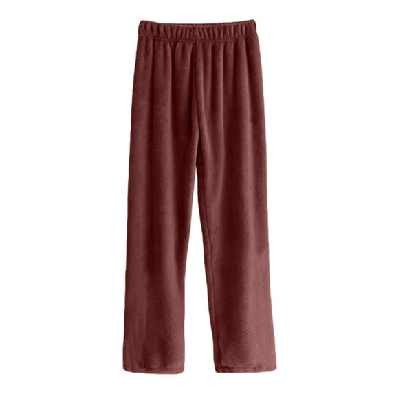 Sweatpants Women Thick Warm Fuzzy Velour Flannel Loose Fit Pajama Pants Fall Winter Loungewear One Size Womens Sweatpants