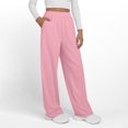 thumbnail image 1 of Sweatpants Women Wide Leg Sweat Pants Straight Sweats Baggy Jogging Tall Yoga Lounge Track with Pockets Joggers, 1 of 9
