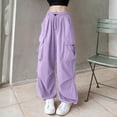 thumbnail image 1 of Sweatpants Women Wide Leg Xs Cargo Trousers Women's Baggy Wide Leg Trousers Hop Streetwear Leisure Trousers Jogging Bottoms with Elastic Band Oversized Vintage 90S Track Pants Parachute Trousers Xxxl, 1 of 3