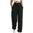 thumbnail image 1 of Sweatpants Women Women's Fashion Solid Color Elastic Waist Close Slant Pocket Sweatpants Trousers, 1 of 7