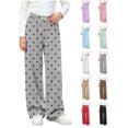 thumbnail image 1 of Sweatpants Women Zaewscy Girls' Polka Dot Drawstring Elastic Waist Wide Leg Casual Sweatpants Gray 11-12 Years, 1 of 7