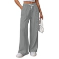 thumbnail image 1 of Sweatpants Women's Casual Solid Color Elastic Waist Pocket High Waisted Loose Wide Leg Pants Drawstring Soft Workout Pants Baggy Hiking Pants Stretchy Work Pants for Women Sweatpants, 1 of 7