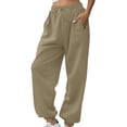 thumbnail image 1 of Sweatpants Women's Lambskin Fabric Pants Comfortable Harem Pants with Elastic Waistband Adjustable Drawstring Solid Color Design Charming for Women, 1 of 8