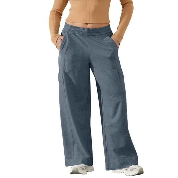 Sweatpants Womens Blue Womens Joggers Lounge Sweatpants with Pockets Loose Fitting Pants Womens Baggy Sweatpants