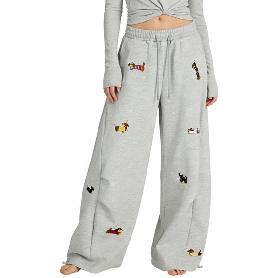 Sweatpants Womens Fashion Elastic Waist Pockets Side Pockets Sport Casual Solid Pants Loose Long Trousers