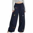 thumbnail image 1 of Sweatpants Womens Fashion Elastic Waist Pockets Side Pockets Sport Casual Solid Pants Loose Long Trousers, 1 of 6