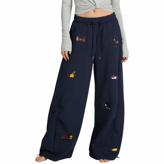 Sweatpants Womens Fashion Elastic Waist Pockets Side Pockets Sport Casual Solid Pants Loose Long Trousers