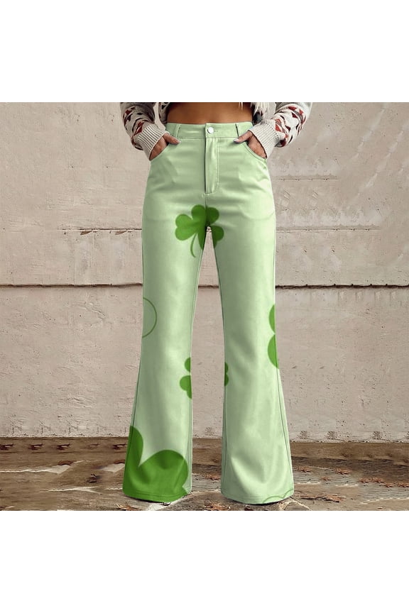 Sweatpants Womens Fashion Four Wide Leg Pants for Women High Waisted Flower Patterned Pants Lightweight and Loose Casual Colorful Pants