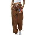 thumbnail image 1 of Sweatpants for Womens Fashion Plus Size High Waist Heart-shaped Printed Sports Loose Casual Wide Leg Drawstring Pocket Sweatpants Long Pants Clearance Under 5$!, 1 of 4