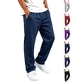 thumbnail image 1 of Sweatpants Zaewscy Kids Open Bottom Elastic Waist Loose Casual Workout Pants Side Pockets Navy 11-12Years, 1 of 7