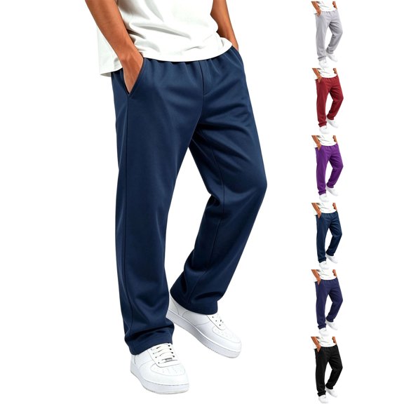 Sweatpants Zaewscy Kids Open Bottom Elastic Waist Loose Casual Workout Pants Side Pockets Navy 7-8Years
