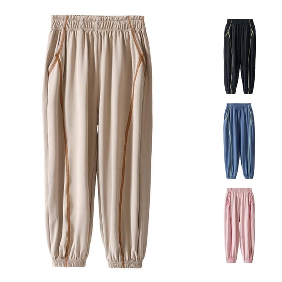 Sweatpants for Boys Baggy High Waist Elastic Jogger with Pockets Solid Pants Active Kids Spring Fall Pants 12-13 Years