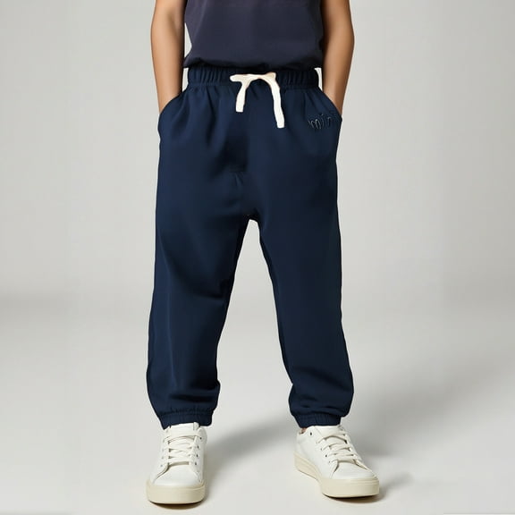 Sweatpants for Boys Boys' Athletic Pants Casual Pants Elastic Waist Wide Leg Boy Uniform Pants Back To School Clothes Toddler Pants 2-3 Years