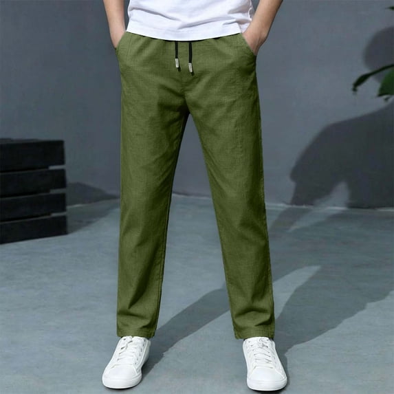 Sweatpants for Boys Elastic Waist Joggers with Pocket Solid Pants Active Clean Boy Clothes 6-7 Years