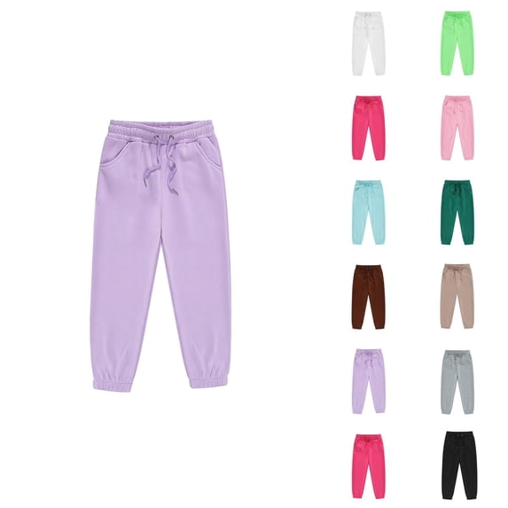 Sweatpants for Boys Girls 2025 Trendy Drawstring Elastic Waist Basic Jogging Pants with Pockets Kids Sweat Pants