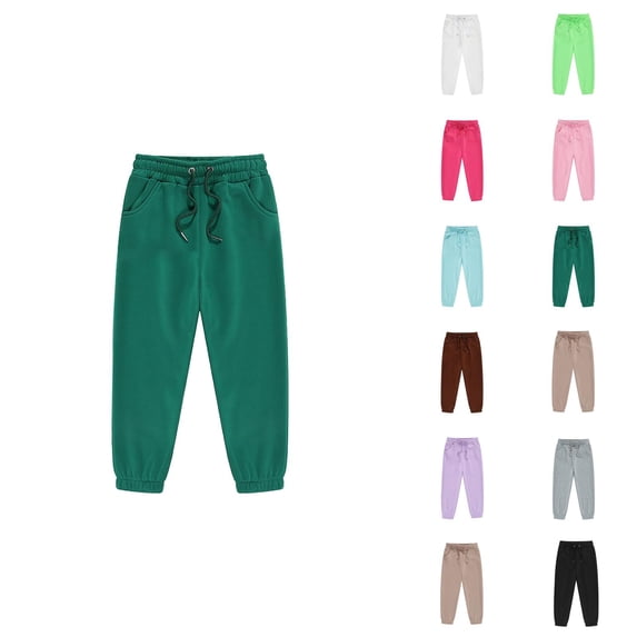 Sweatpants for Boys Girls 2025 Trendy Drawstring Elastic Waist Basic Jogging Pants with Pockets Kids Sweat Pants