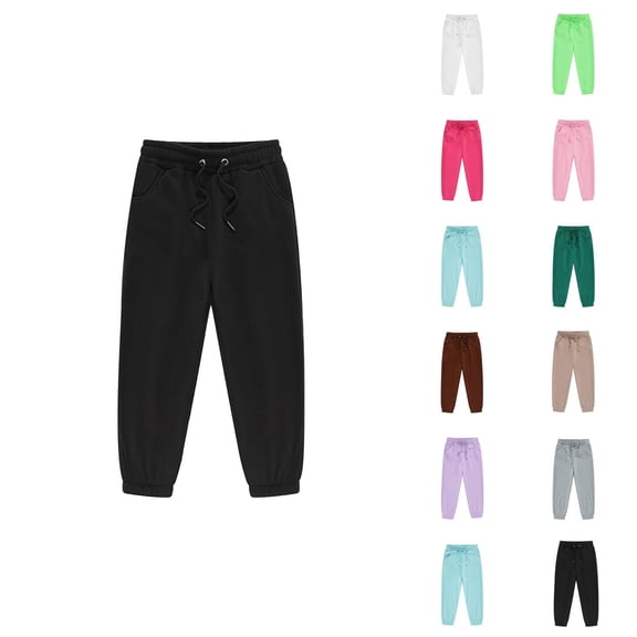 Sweatpants for Boys Girls 2025 Trendy Drawstring Elastic Waist Basic Jogging Pants with Pockets Kids Sweat Pants