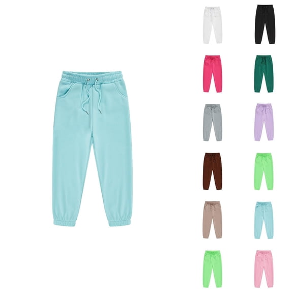 Sweatpants for Boys Girls 2026 Casual Elastic Waist Drawstring Basic Jogging Pants with Pockets Kids Sweat Pants