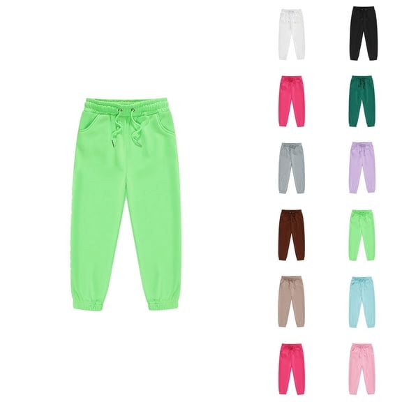 Sweatpants for Boys Girls 2026 Casual Elastic Waist Drawstring Basic Jogging Pants with Pockets Kids Sweat Pants