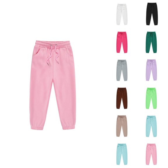 Sweatpants for Boys Girls 2026 Casual Elastic Waist Drawstring Basic Jogging Pants with Pockets Kids Sweat Pants