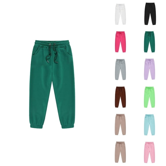 Sweatpants for Boys Girls 2026 Casual Elastic Waist Drawstring Basic Jogging Pants with Pockets Kids Sweat Pants