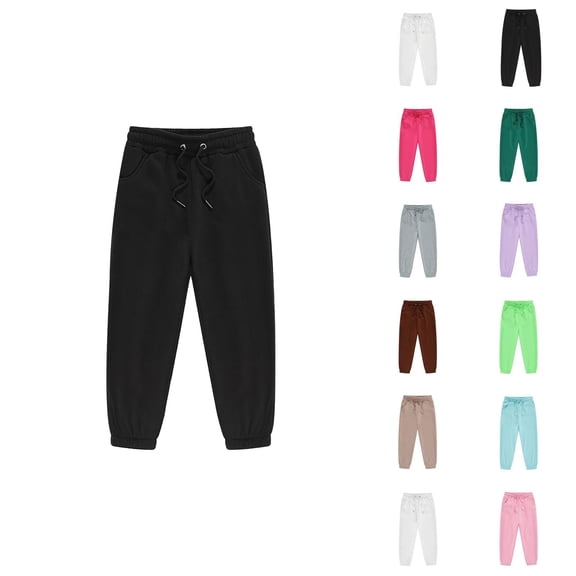 Sweatpants for Boys Girls 2026 Casual Elastic Waist Drawstring Basic Jogging Pants with Pockets Kids Sweat Pants