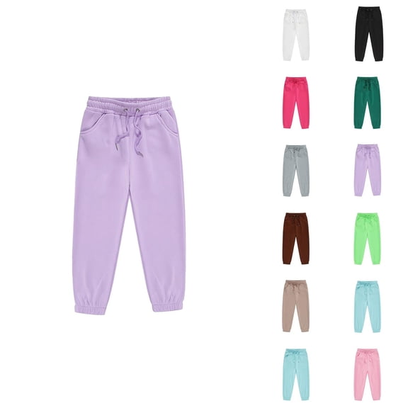 Sweatpants for Boys Girls 2026 Casual Elastic Waist Drawstring Basic Jogging Pants with Pockets Kids Sweat Pants