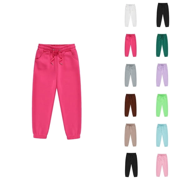 Sweatpants for Boys Girls 2026 Casual Elastic Waist Drawstring Basic Jogging Pants with Pockets Kids Sweat Pants