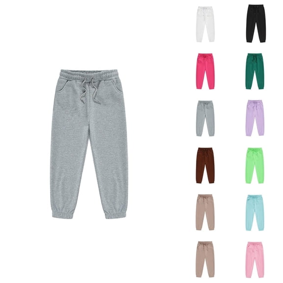 Sweatpants for Boys Girls 2026 Casual Elastic Waist Drawstring Basic Jogging Pants with Pockets Kids Sweat Pants
