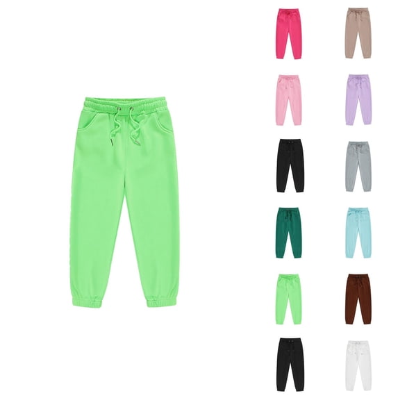 Sweatpants for Boys Girls 2026 Fashion Drawstring Elastic Waist Plain Jogging Pants with Pockets Kids Sweat Pants