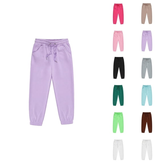 Sweatpants for Boys Girls 2026 Fashion Drawstring Elastic Waist Plain Jogging Pants with Pockets Kids Sweat Pants