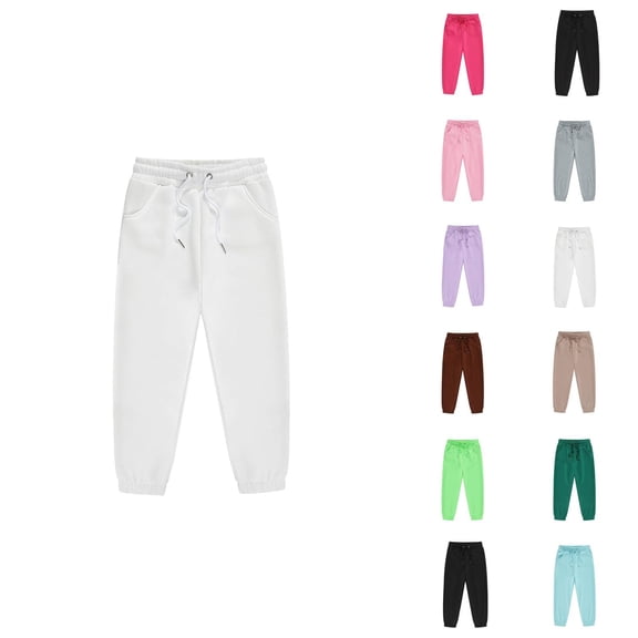 Sweatpants for Boys Girls 2026 Fashion Drawstring Elastic Waist Solid Color Joggers with Pockets Kids Sweat Pants