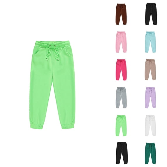 Sweatpants for Boys Girls 2026 Fashion Drawstring Elastic Waist Solid Color Jogging Pants Kids Sweat Pants with Pockets
