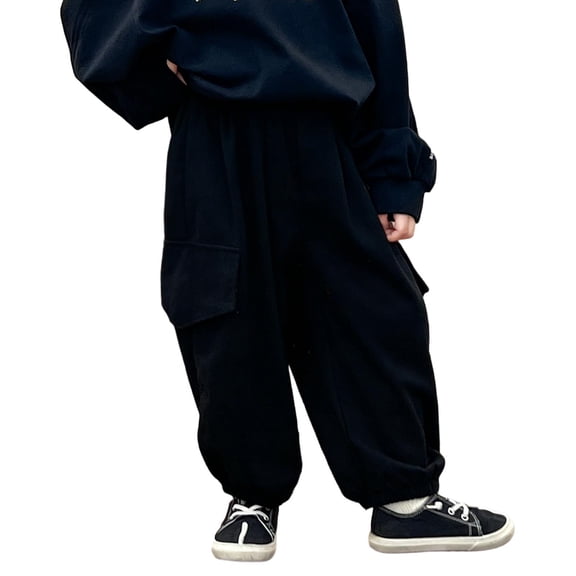 Sweatpants for Boys Loose Elastic Waisted Joggers Fashion Cargo Cuffed Pants with Drawstring Size 2-12