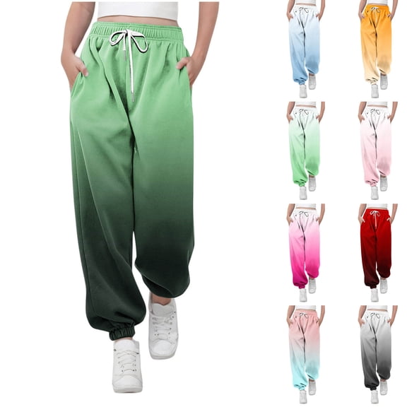 Sweatpants for Children Sweatpants with Pockets Tapered Wide-leg for Children Athletic Pants for Workout, Jogging, Running Army Green 11 Years